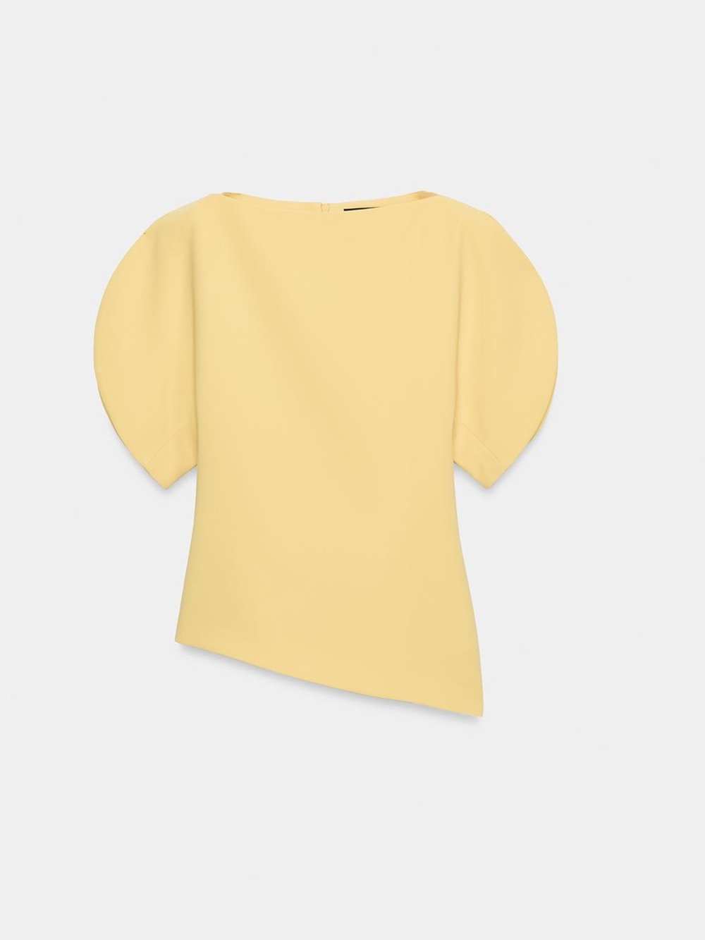Zara Pale Yellow Sculpted Puff Sleeve Top - Picture 5 of 8